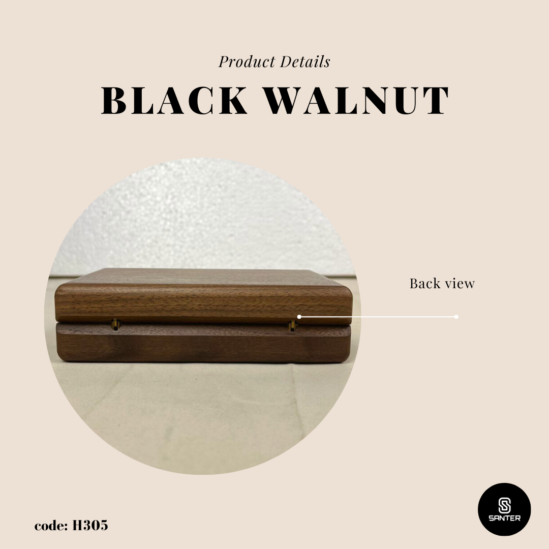 H305. Black Walnut Solid Wood Jewelry Storage Box