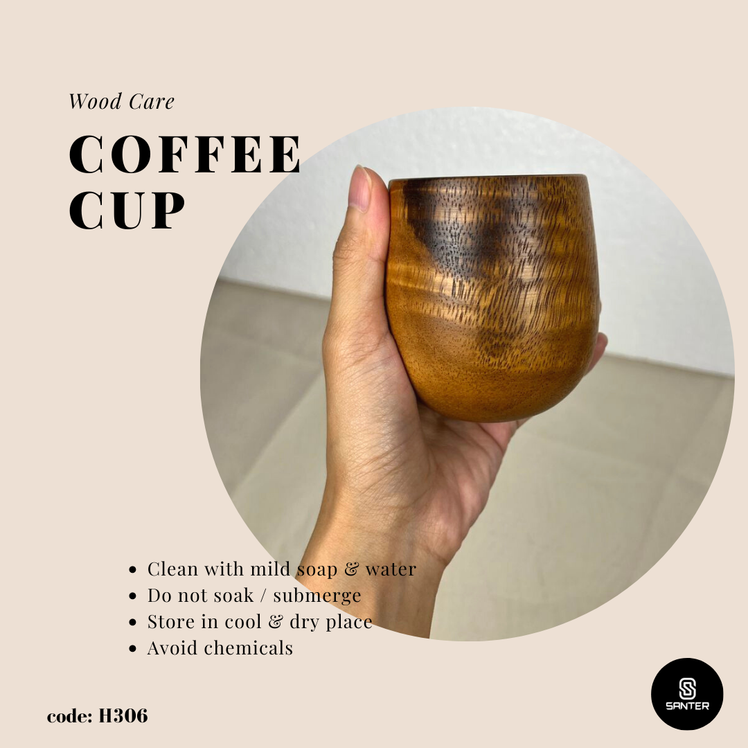 H306. Acacia Wood Tea Cup/ Coffee Cup/ Wooden Cup