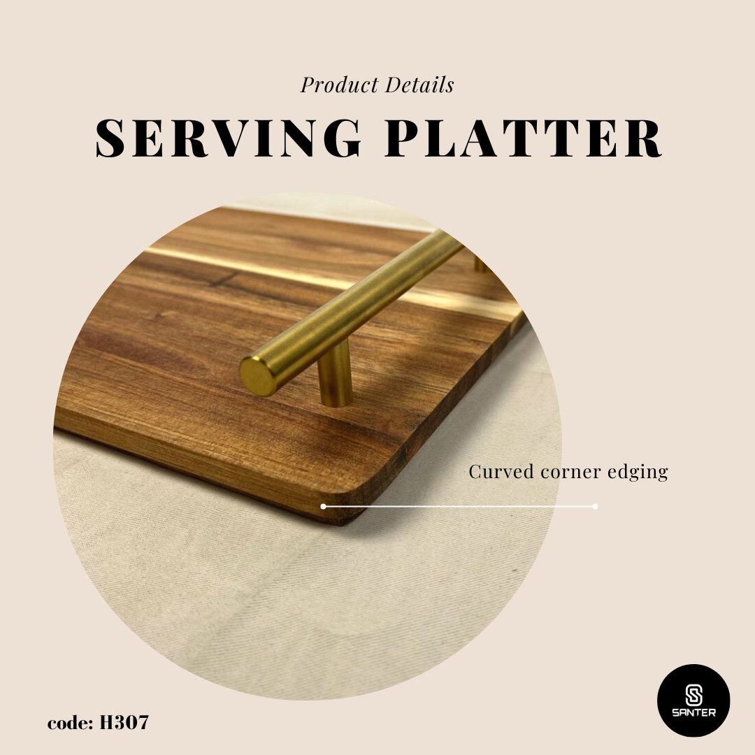 H307. Acacia Wood Serving Tray/ Serving Platter