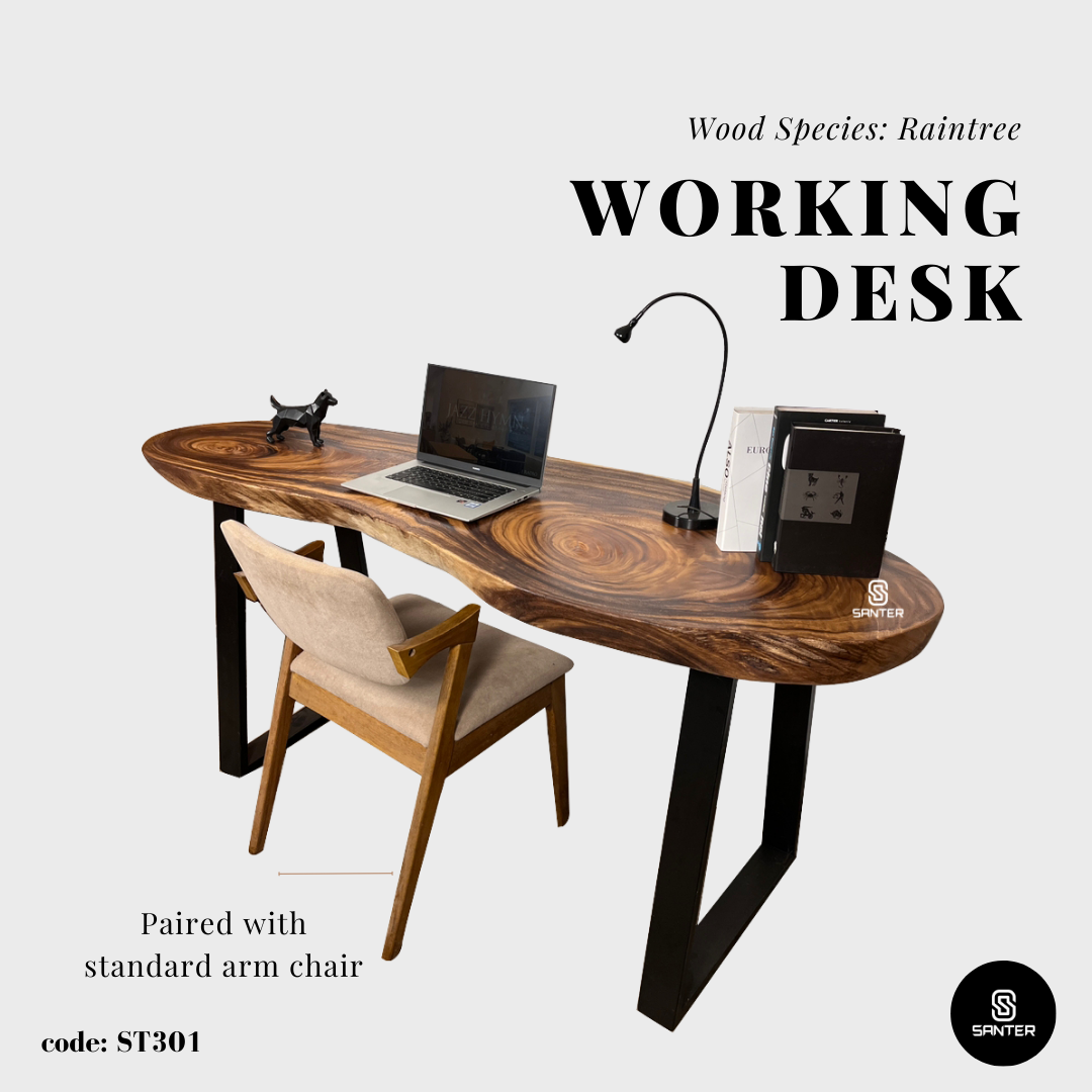 ST301. Raintree Solid Wood Office Table / Study Table