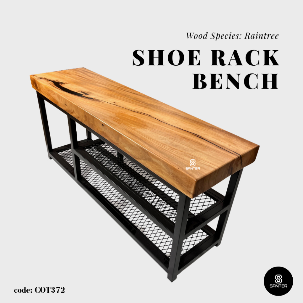 COT372. Raintree Solid Wood Shoes Rack Bench