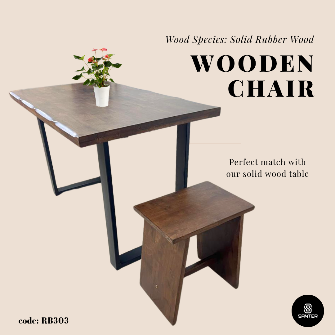 RB303. Solid Rubber Wood Chair/ Wooden Chair/ Side Table/ Wooden Stool