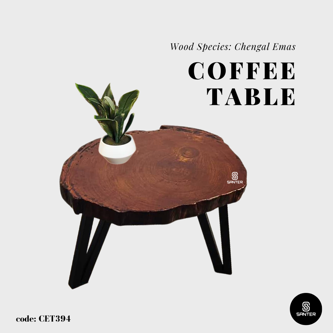 CET394. Chengal Emas Solid Wood Coffee Table / Sofa Table / Side Table