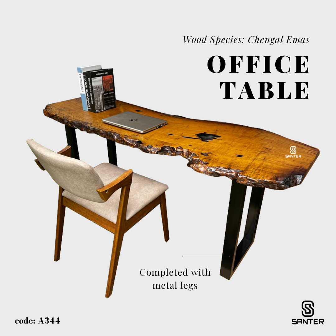 A344. Chengal Emas Solid Wood Study Table / Bar Table / Console Table