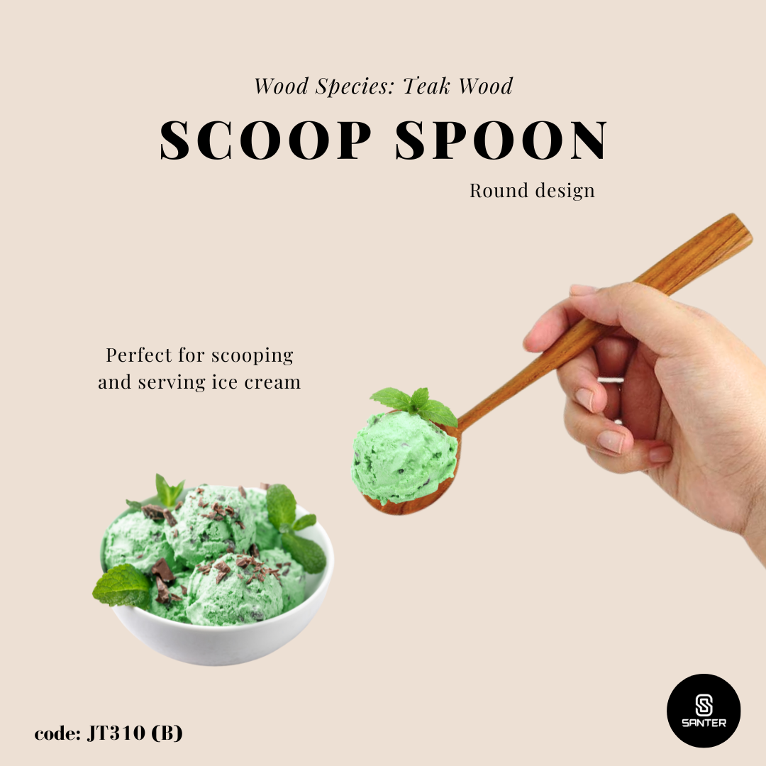 JT310. Teak Wood Serving Spoon/ Scoop Spoon/ Wooden Spoon/ Coffee Scoop
