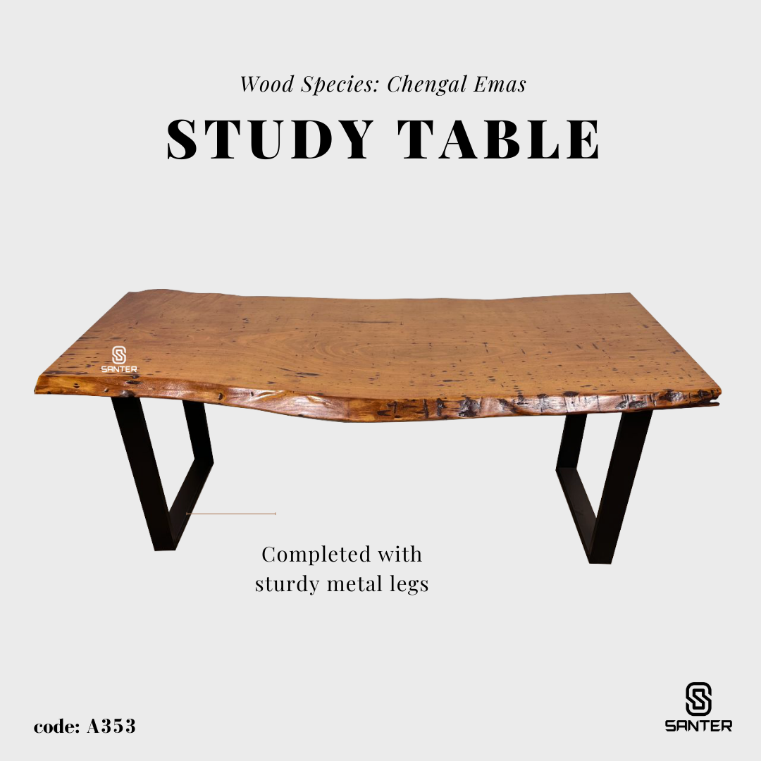 A353. Chengal Emas Solid Wood Dining Table / Office Table