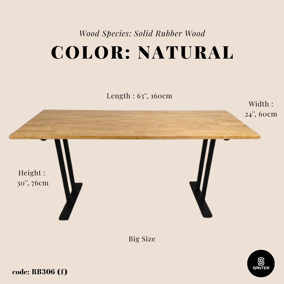 RB306. Solid Rubber Wood Office Table/ Study Table/ Working Desk/ Writing Table/ Computer Desk