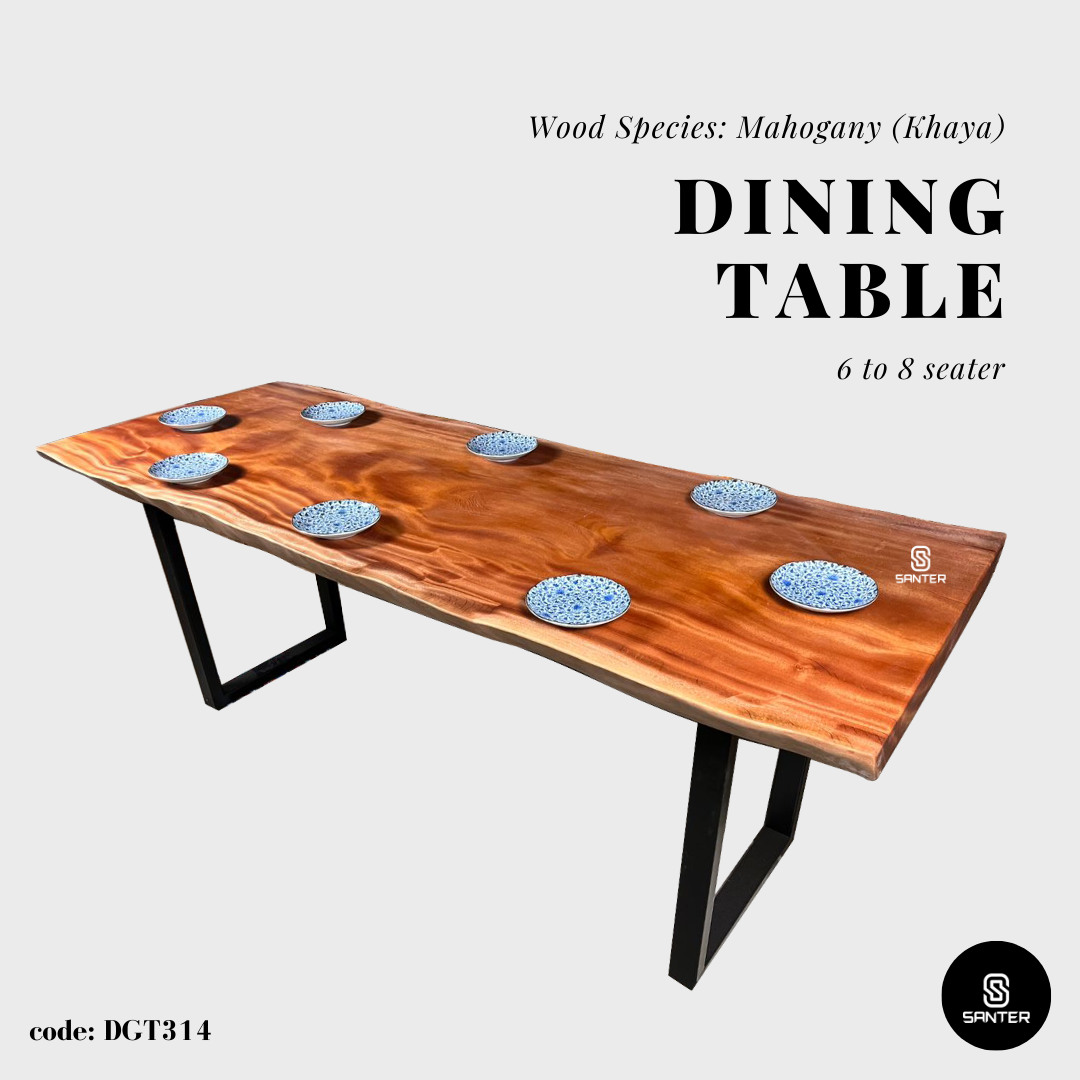 DGT314. Mahogany (Khaya) Solid Wood Dining Table/ Meeting Table (6 to 8 seater)