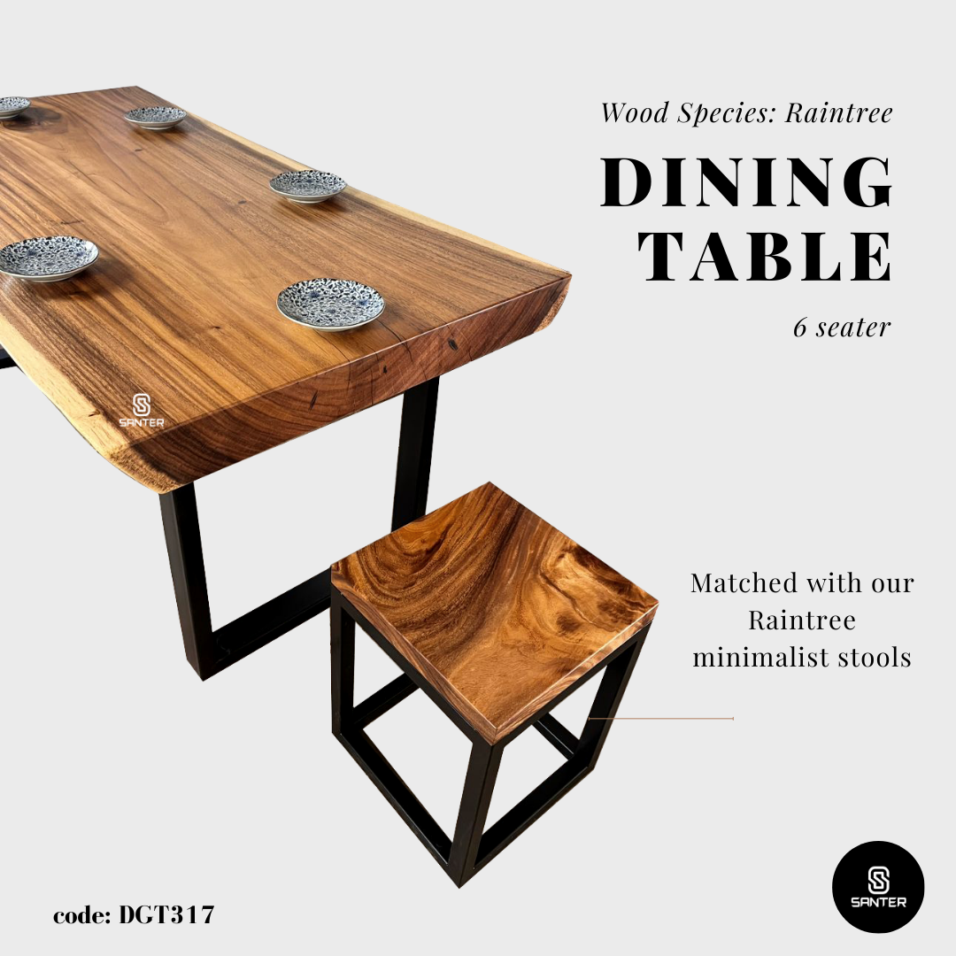DGT317. Raintree Solid Wood Dining Table/ Meeting Table (6 seater)