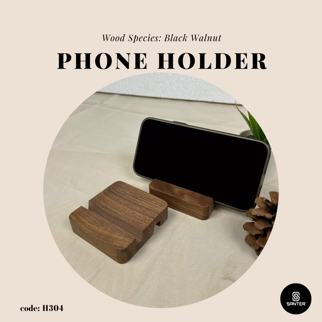 H304. Black Walnut Solid Wood Mobile Phone Stand