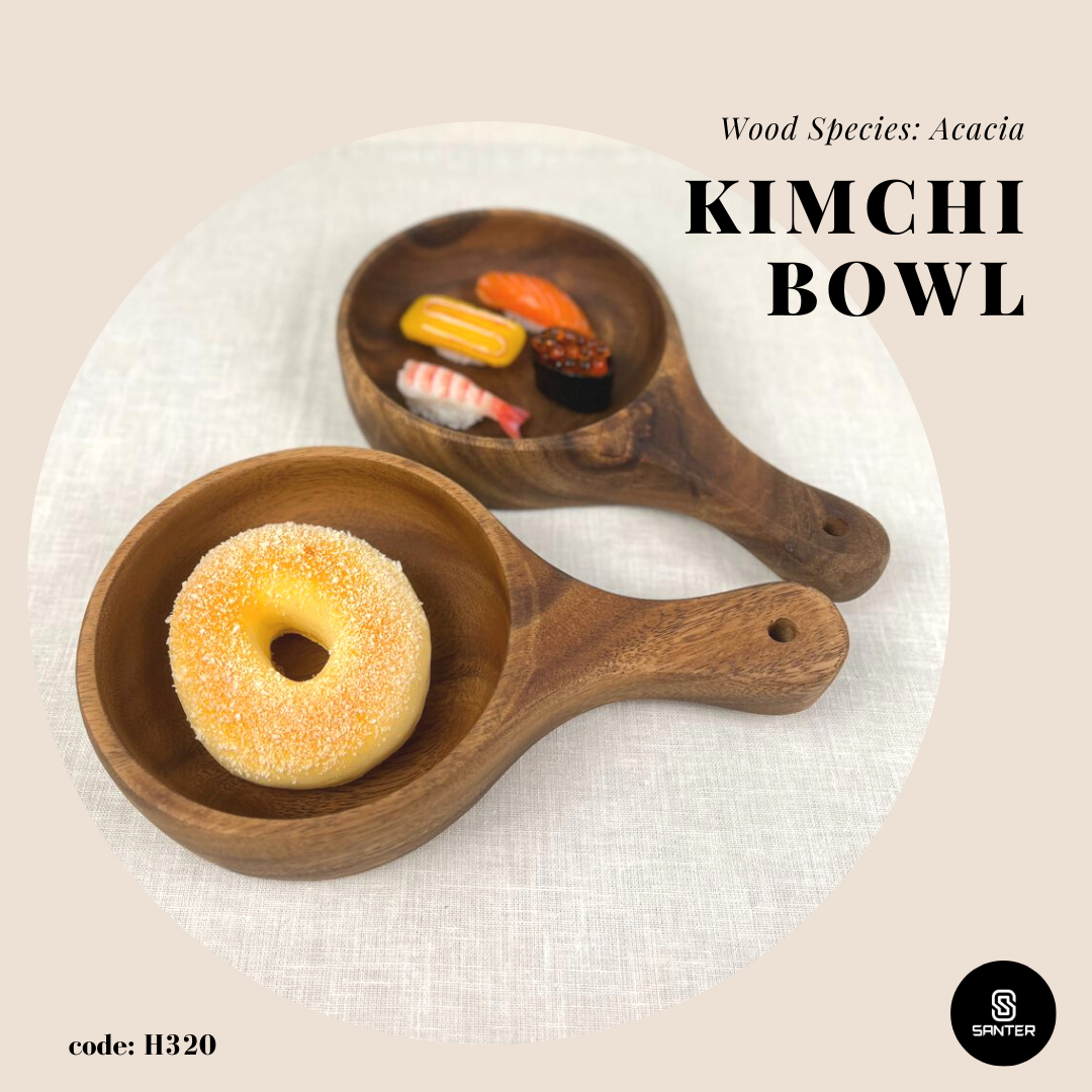 H320. Acacia Wood Kimchi Bowl/ Wooden Bowl/ Camping Bowl