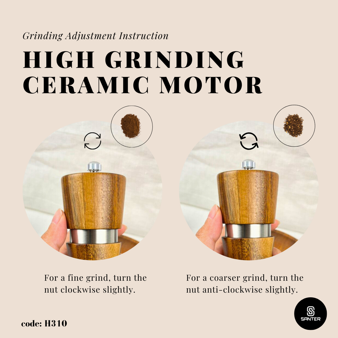 H310. Acacia Wood Cooking Salt & Pepper Grinder / Salt & Pepper Mills Shaker