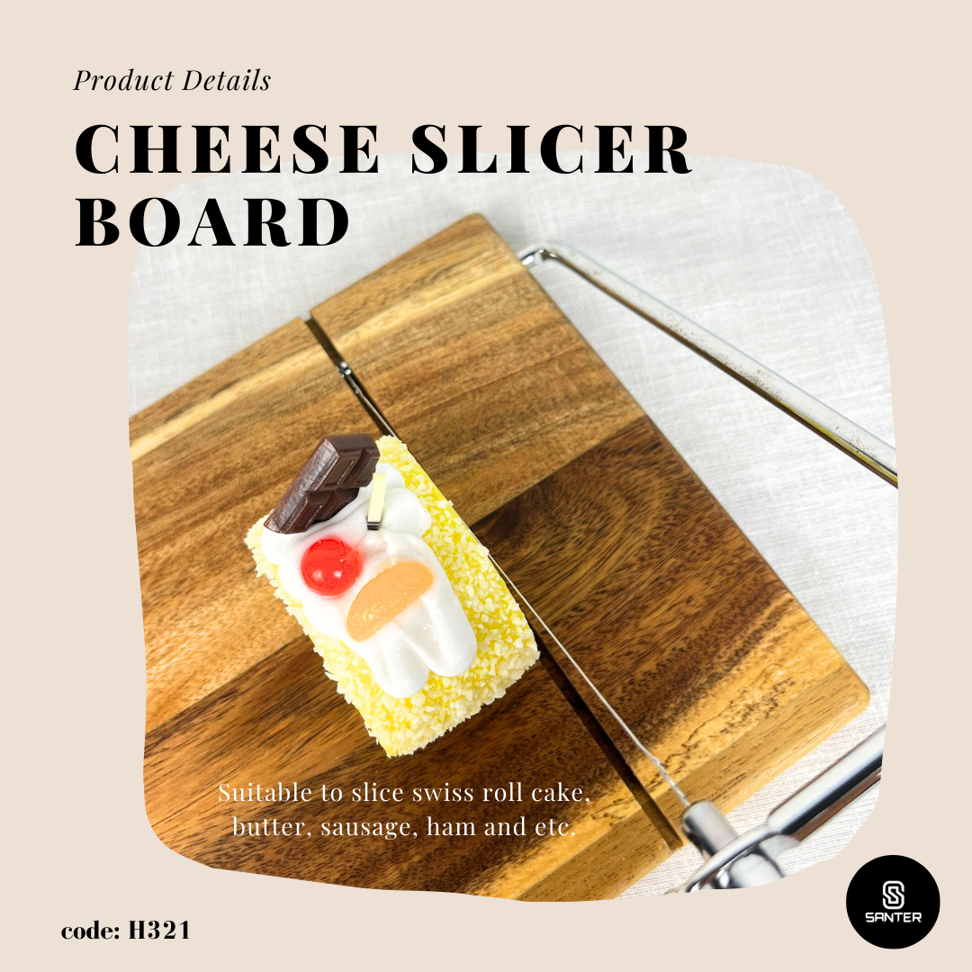 H321. Wooden Cheese Slicer Board / Cheese Cutter