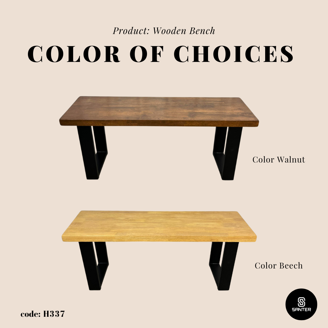 H337. Solid Rubber Wood Bench / Dining Bench / Wooden Bench / Shoe Bench
