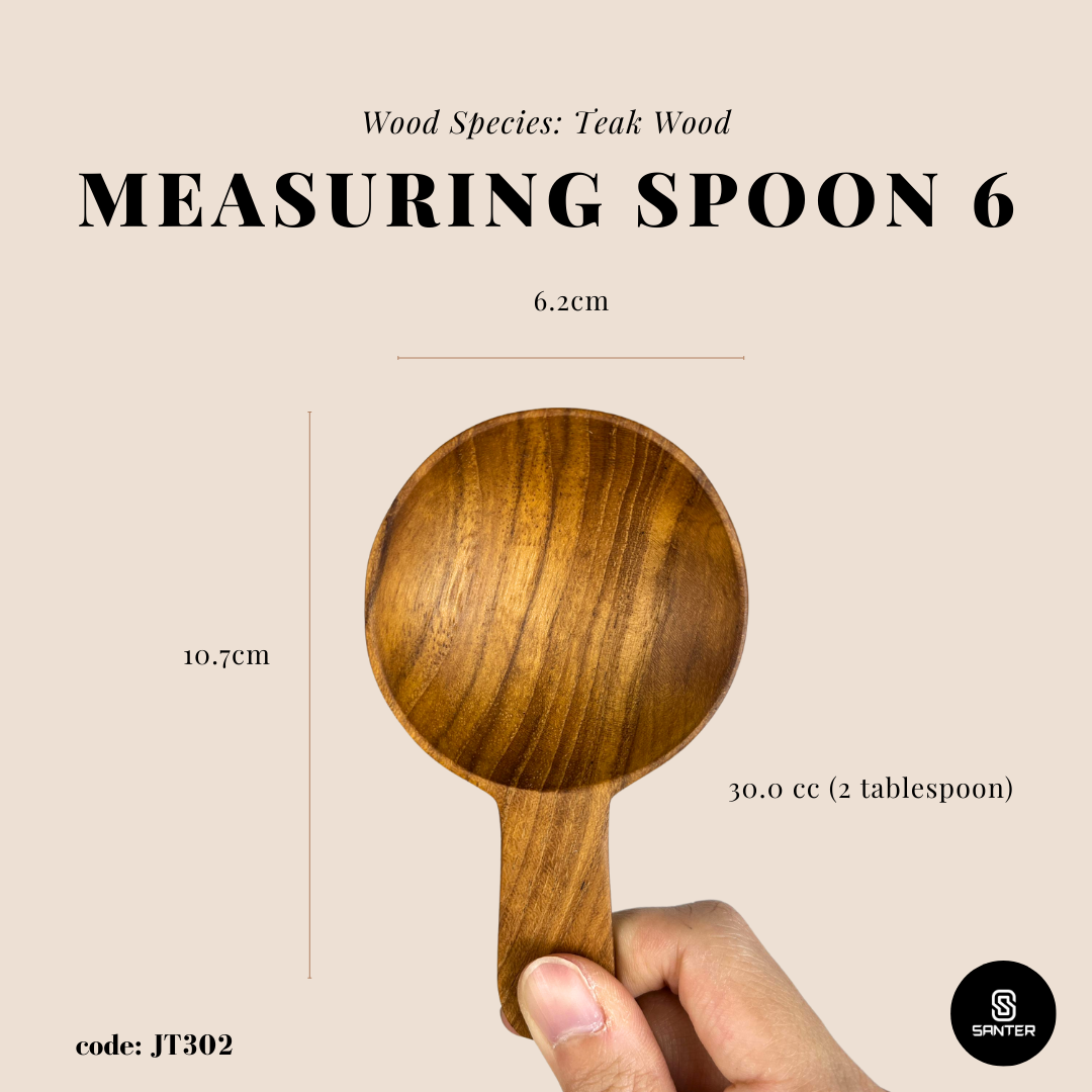 JT302. Teak Wood Wooden Measurings Spoon Set