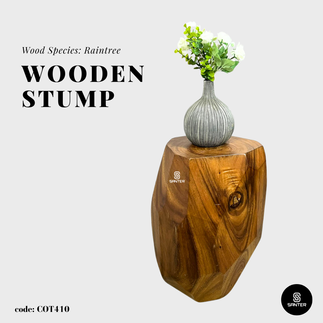 COT410. Raintree Solid Wood Wooden Stump / Artistic Stump / Wooden Pedestal