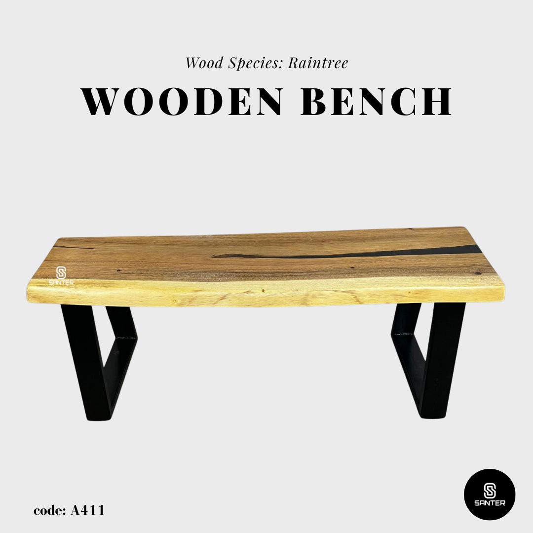 A411. Raintree Solid Wood Wooden Bench / Wooden TV Console / Artistic Bench / Shoe Bench