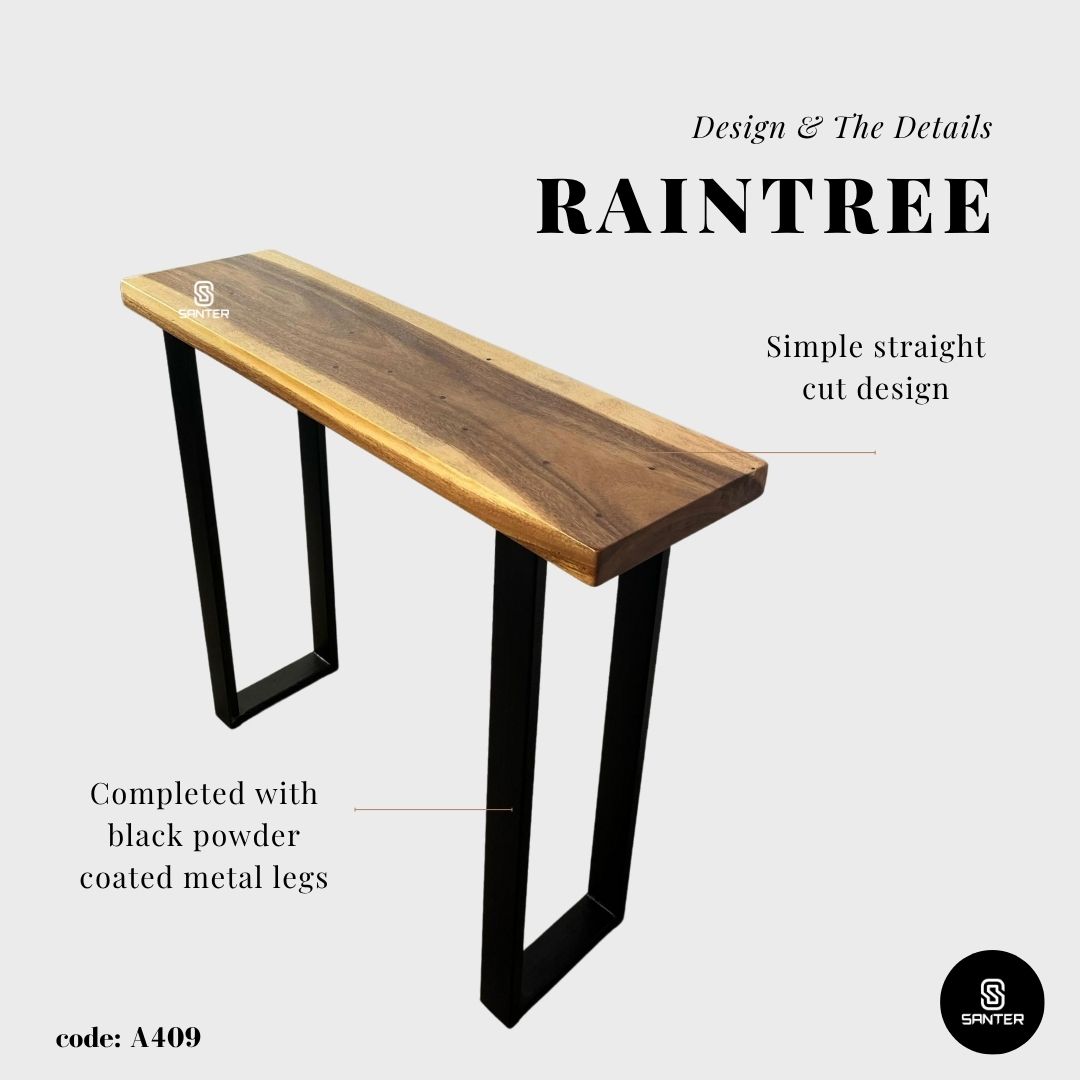 A409. Raintree Solid Wood Bar Table / Wooden Bar Table / Home Balcony Bar Table / Kitchen Island - 4ft/ 5ft/ 6ft length