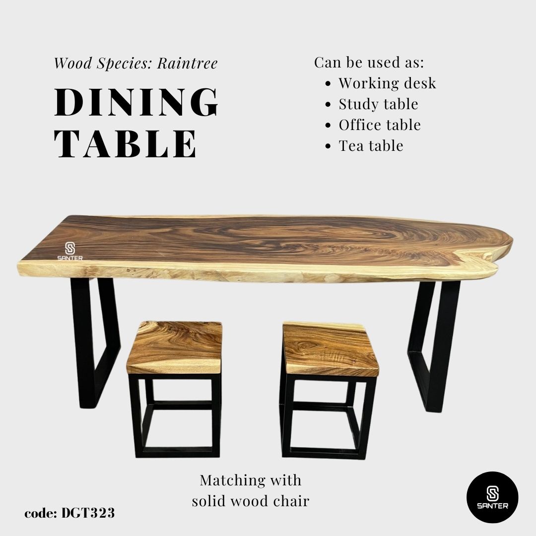 DGT323. Raintree Solid Wood Dining Table / Meeting Table / Office Table / Tea Table (6 seater)