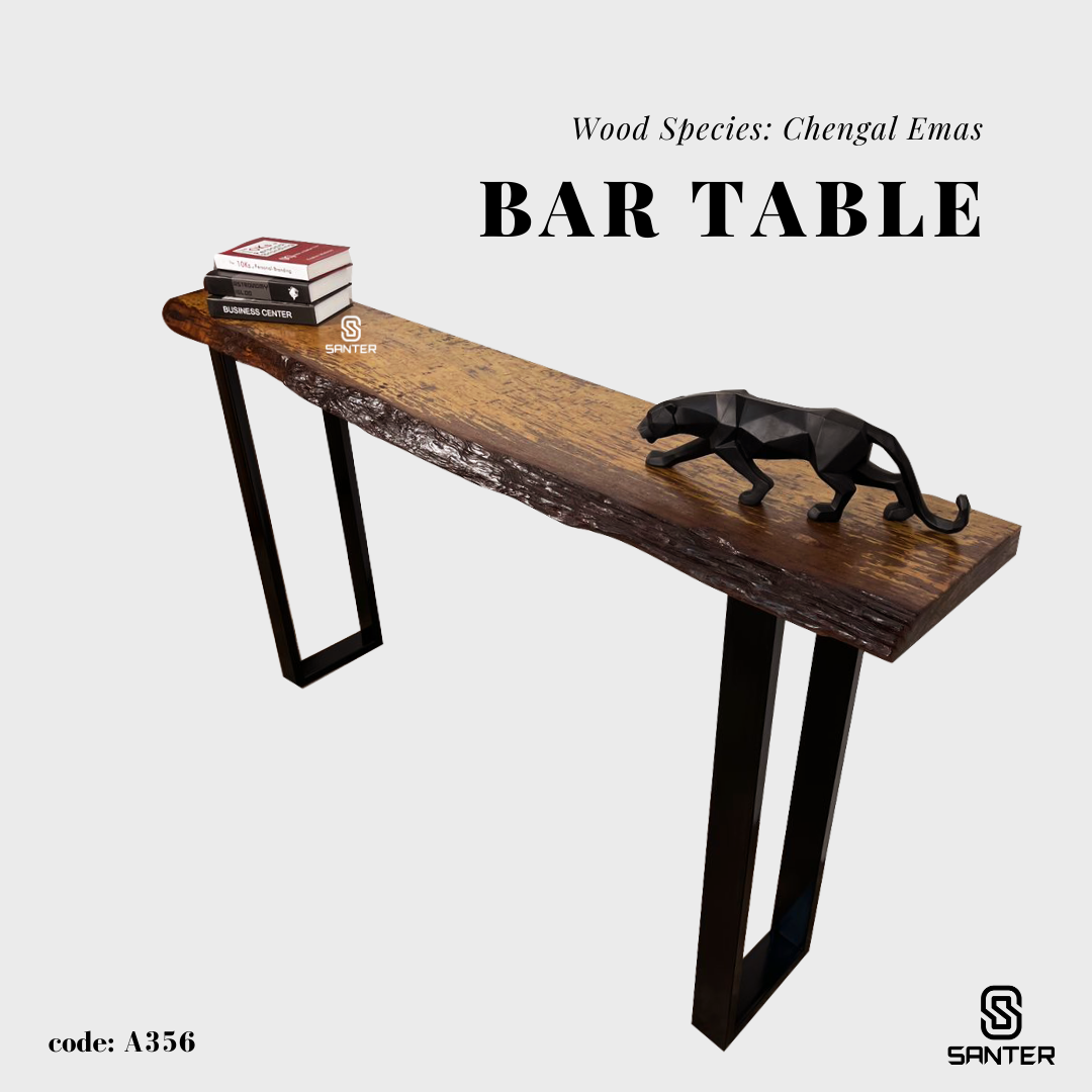 A356. Chengal Emas Solid Wood Bar Table / Console Table