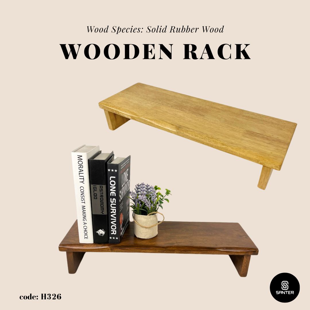 H326. Solid Rubber Wood Rack / Monitor Rack / Flower Pot Rack / Display Rack