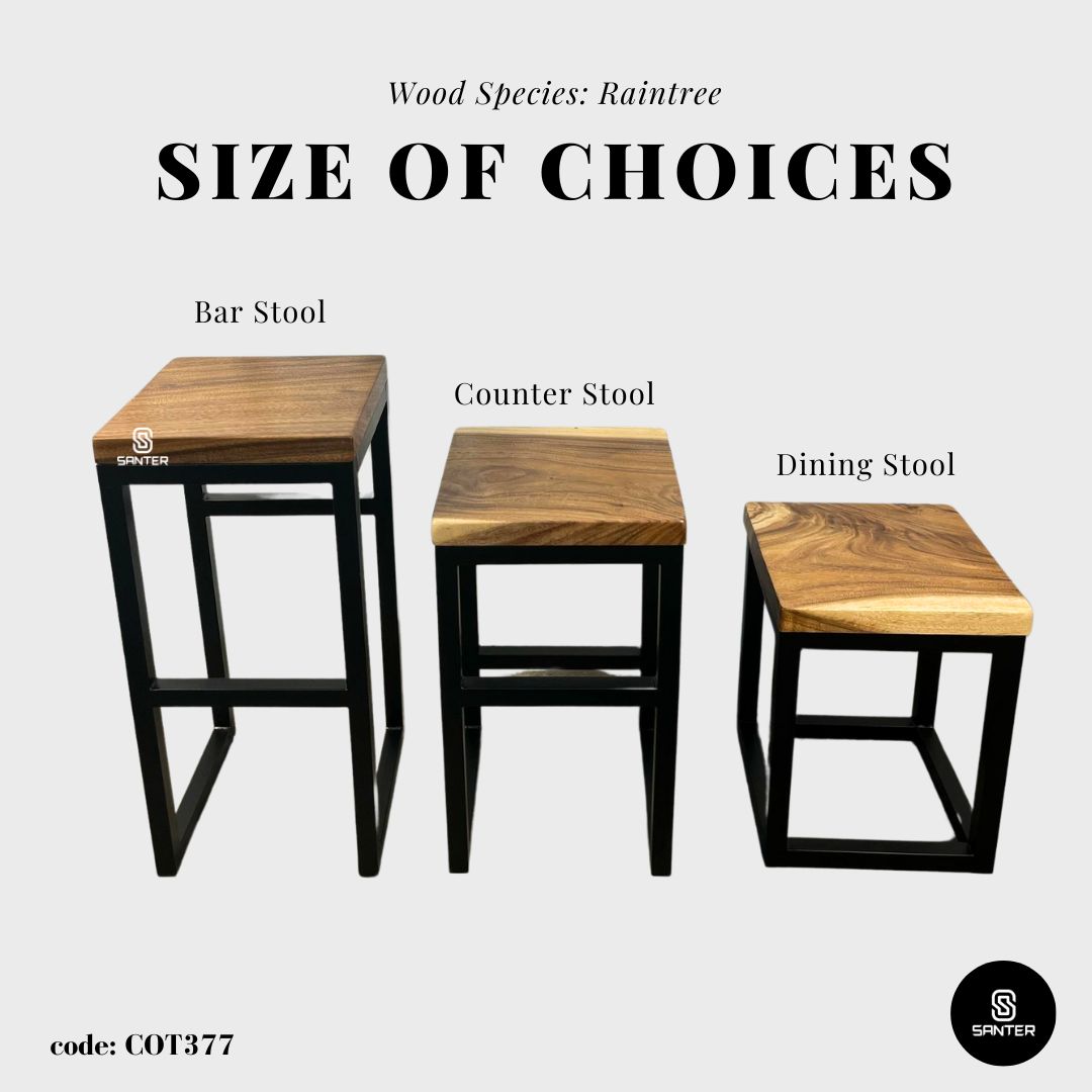 COT377. Raintree Solid Wood Stool/ Chair/ Side Table/ Wooden Pedestal/ Bar Stool/ Counter Stool/ Dining Stool