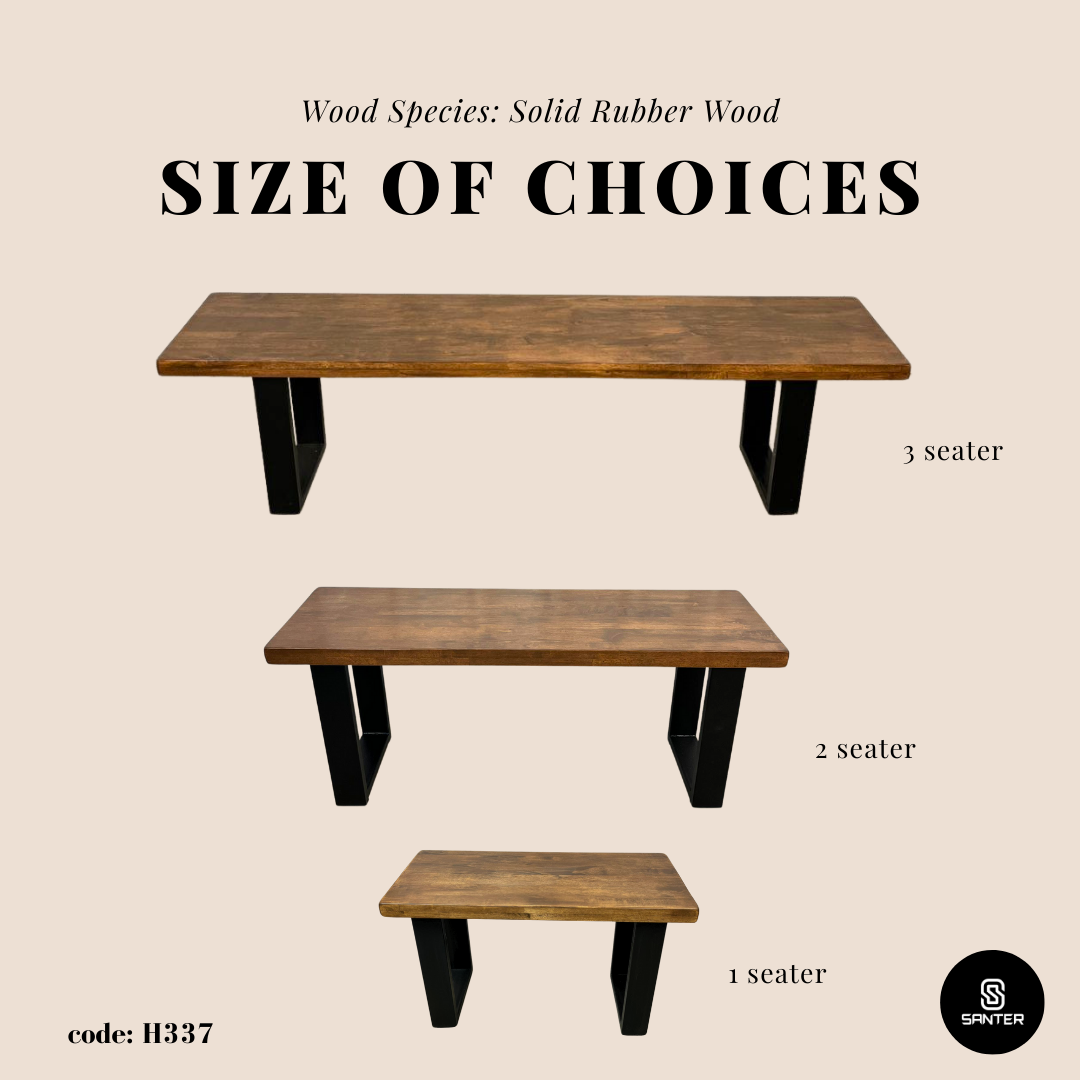 H337. Solid Rubber Wood Bench / Dining Bench / Wooden Bench / Shoe Bench