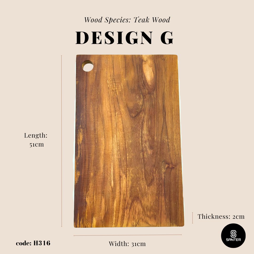 H316. Teak Wood Cutting Board/ Serving Platter/ Cheese Board/ Sushi Platter