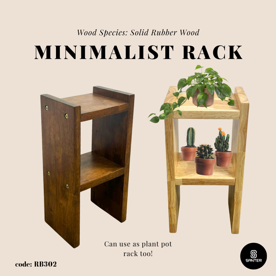 RB302. Solid Rubber Wood Kitchen Storage Rack / Multi-Tier Rack / Multipurpose Rack / Wooden Rack / Plant Pot Rack