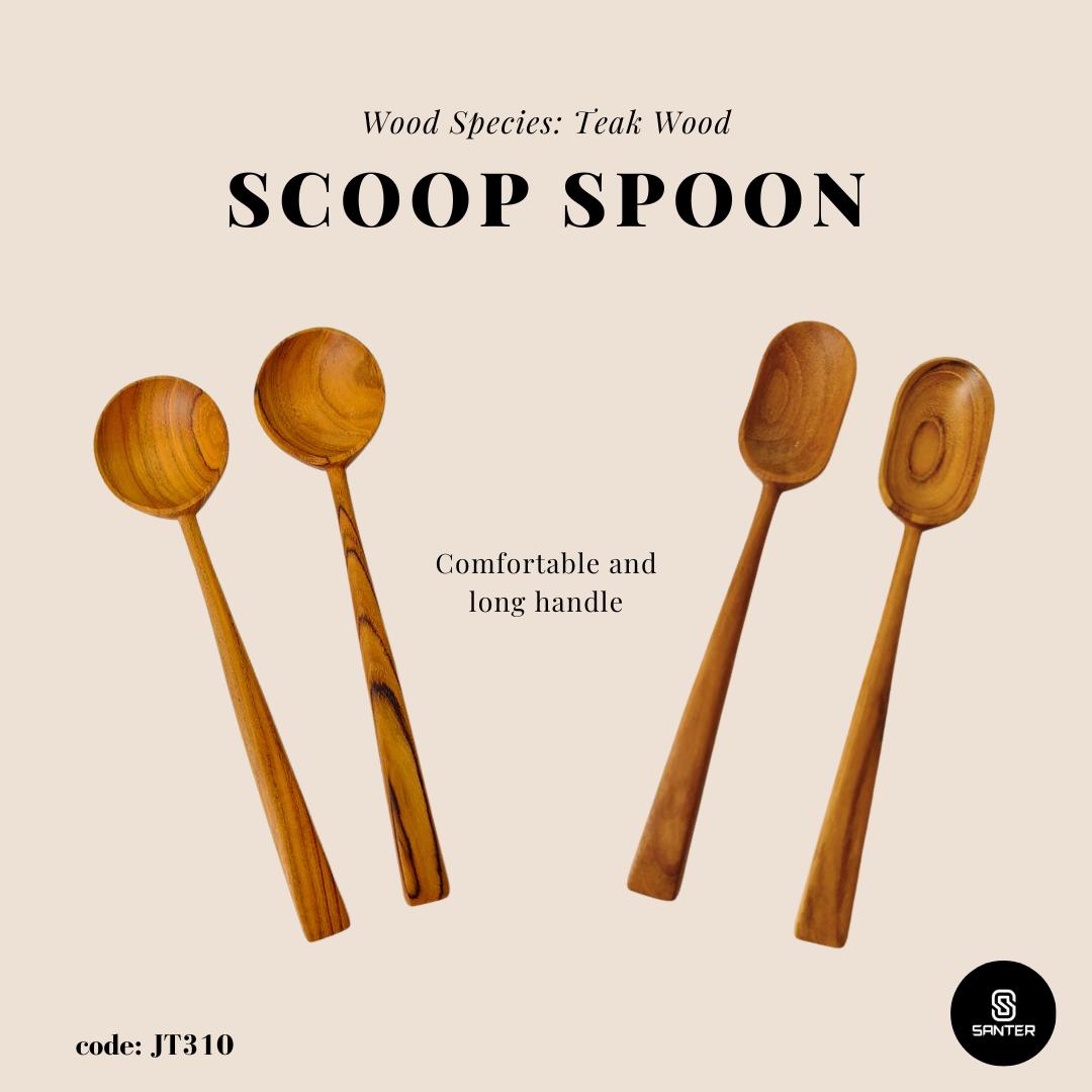 JT310. Teak Wood Serving Spoon/ Scoop Spoon/ Wooden Spoon/ Coffee Scoop
