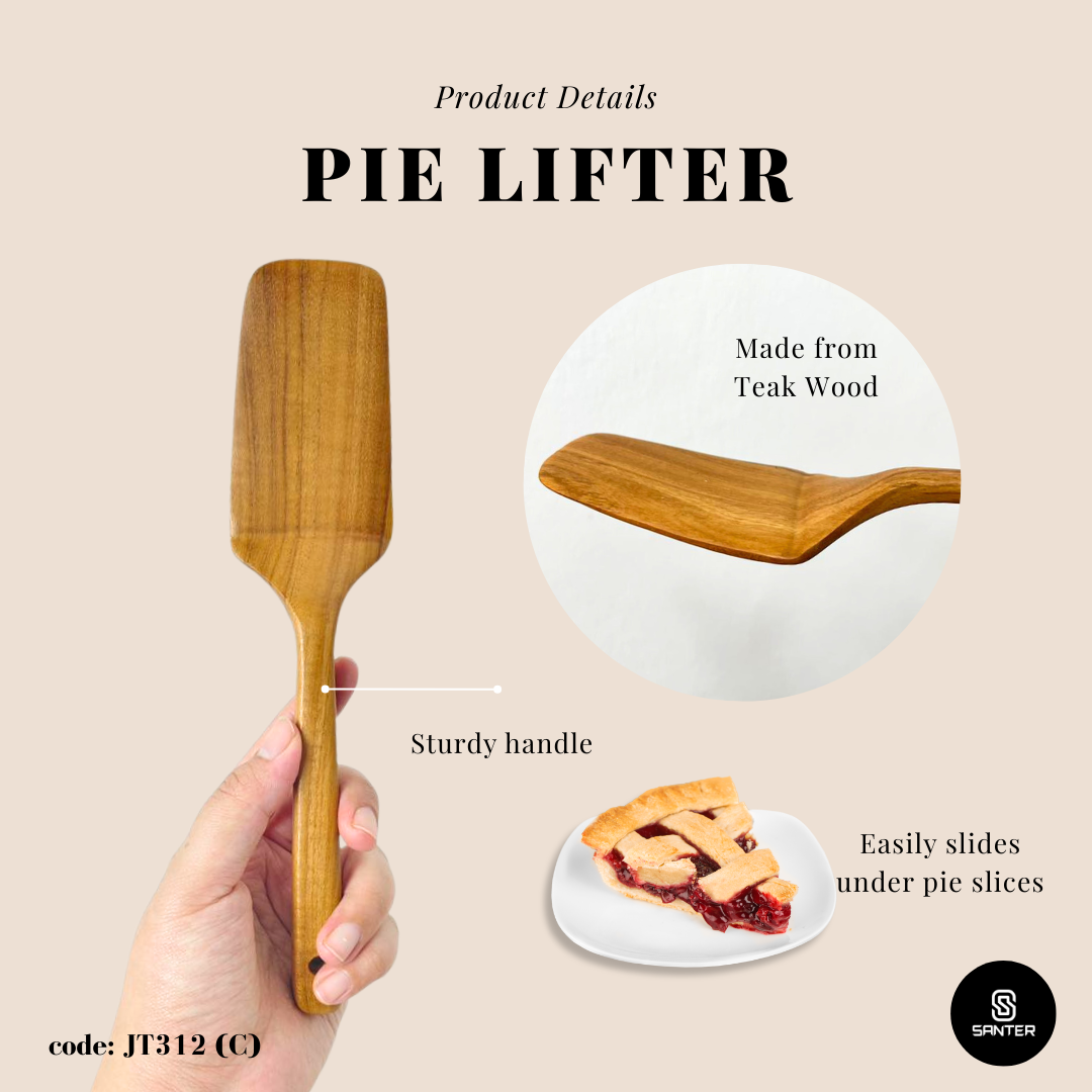 JT312. Teak Wood Wooden Cake Shovel / Cake Lifter / Cake Server / Pie Lifter / Pastry Server / Pastry Spatula