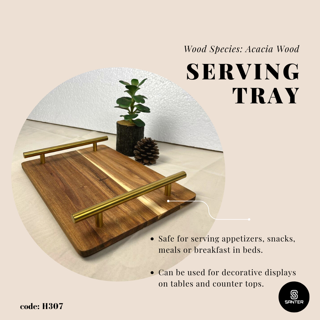 H307. Acacia Wood Serving Tray/ Serving Platter