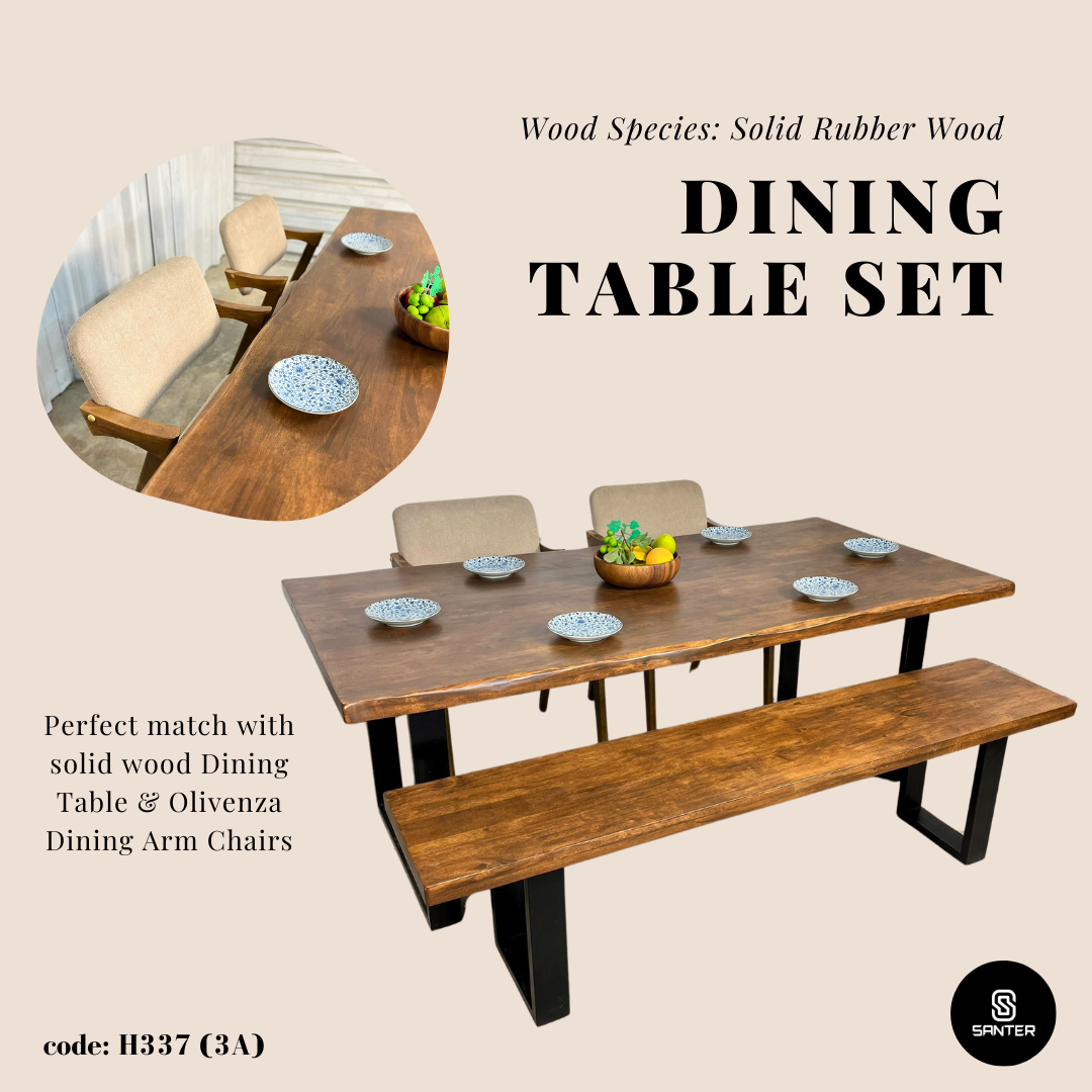 H337. Solid Rubber Wood Bench / Dining Bench / Wooden Bench / Shoe Bench