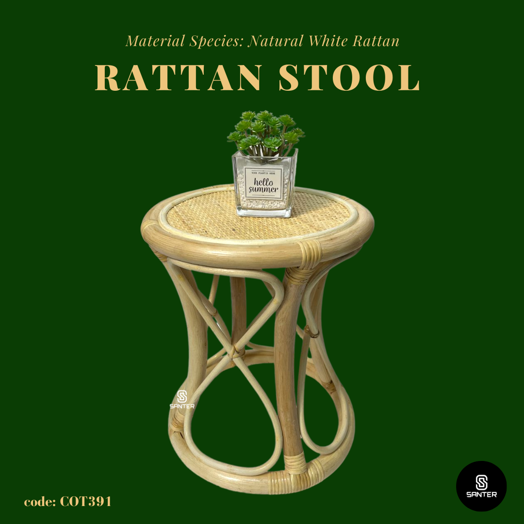 COT391. Natural Rattan Stool/ Side Table