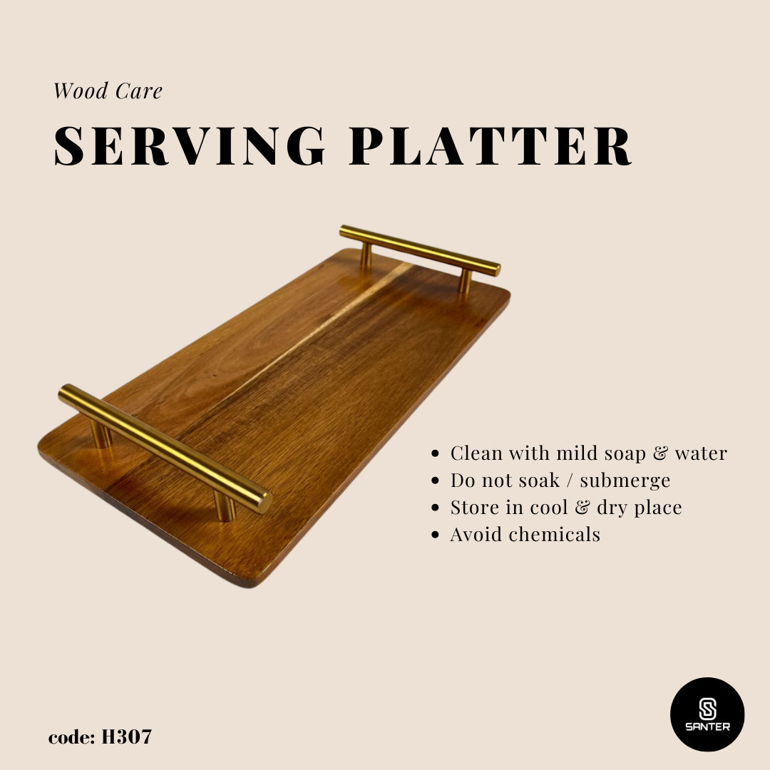 H307. Acacia Wood Serving Tray/ Serving Platter