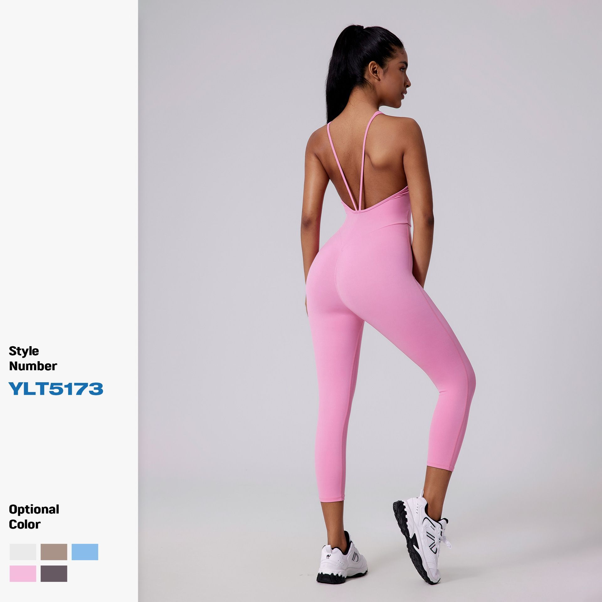 磨毛裸感V型美背提臀塑形連體服