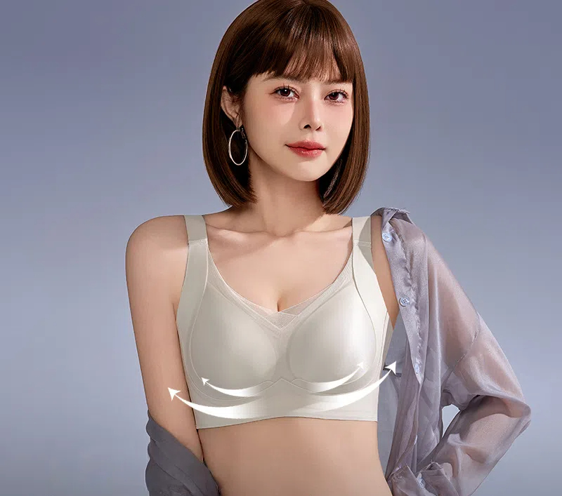 簡約軟支撐光面無痕防下垂束胸提拉反重力無感無鋼圈文胸