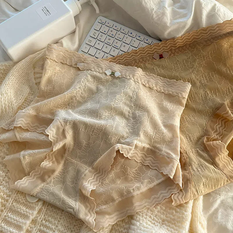 收腹提臀蕾絲純棉高腰無痕內褲