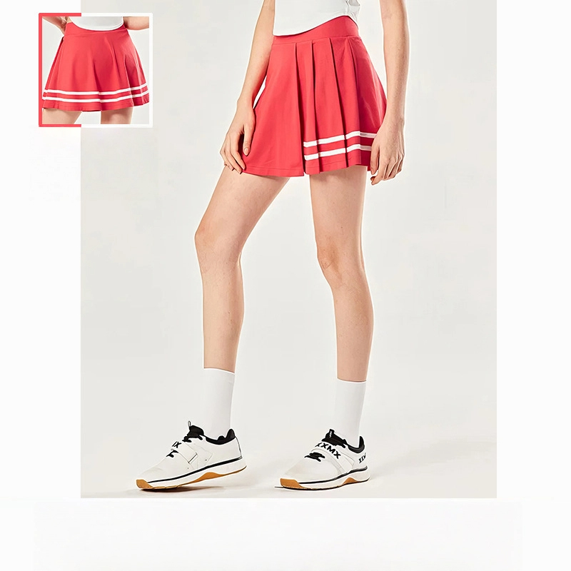 經典條紋拼接速幹防走光運動百褶短裙