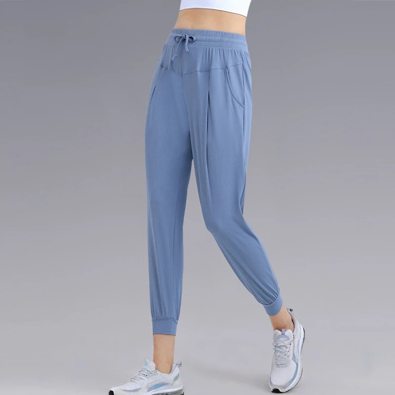 華夫格超柔顯瘦束腳運動休閒褲