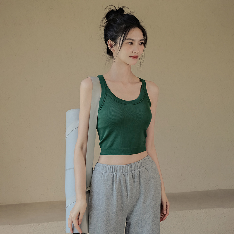 速乾帶胸墊美背運動背心