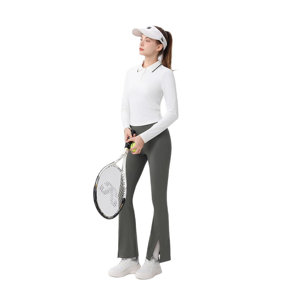 撞色翻領修身顯瘦復古休閒長袖