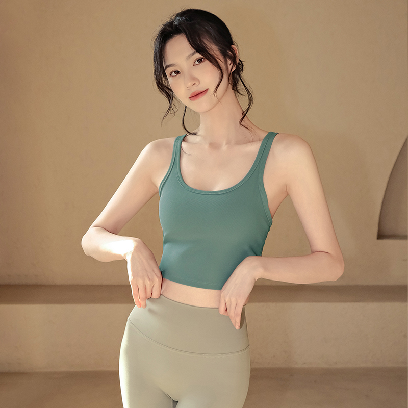 速乾帶胸墊美背運動背心