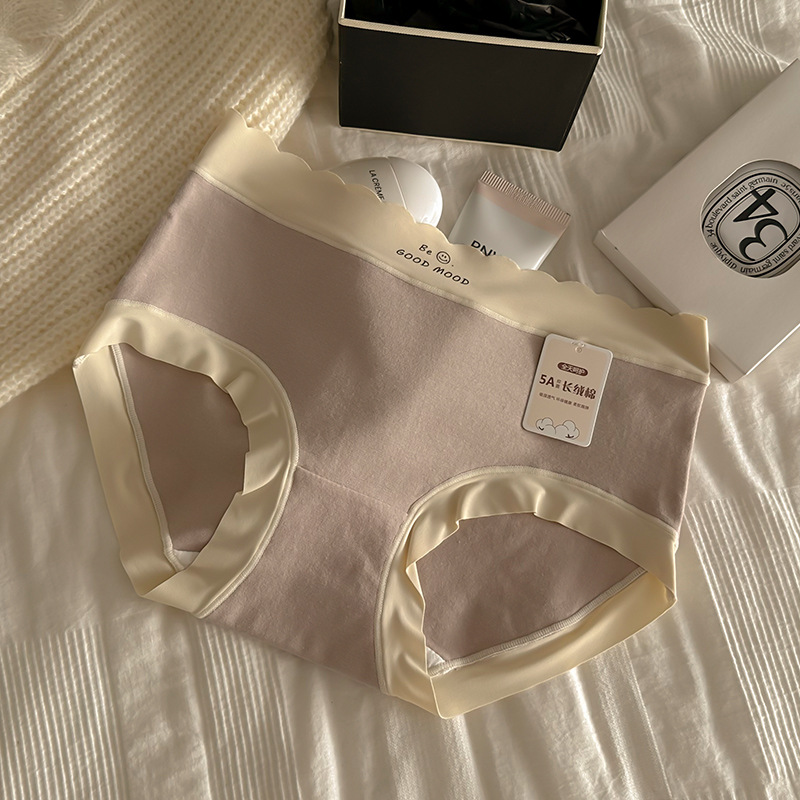 中腰純棉抗菌襠無痕親膚透氣包臀內褲