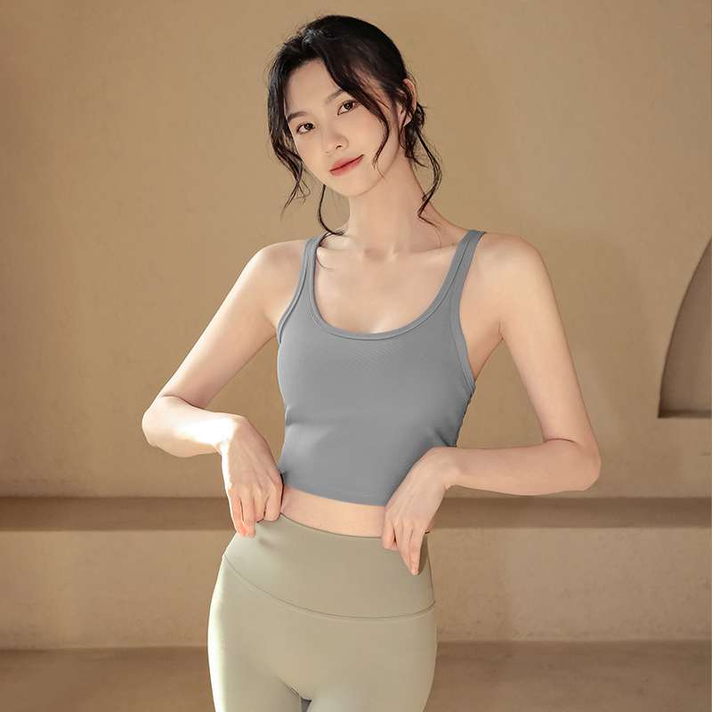 速乾帶胸墊美背運動背心