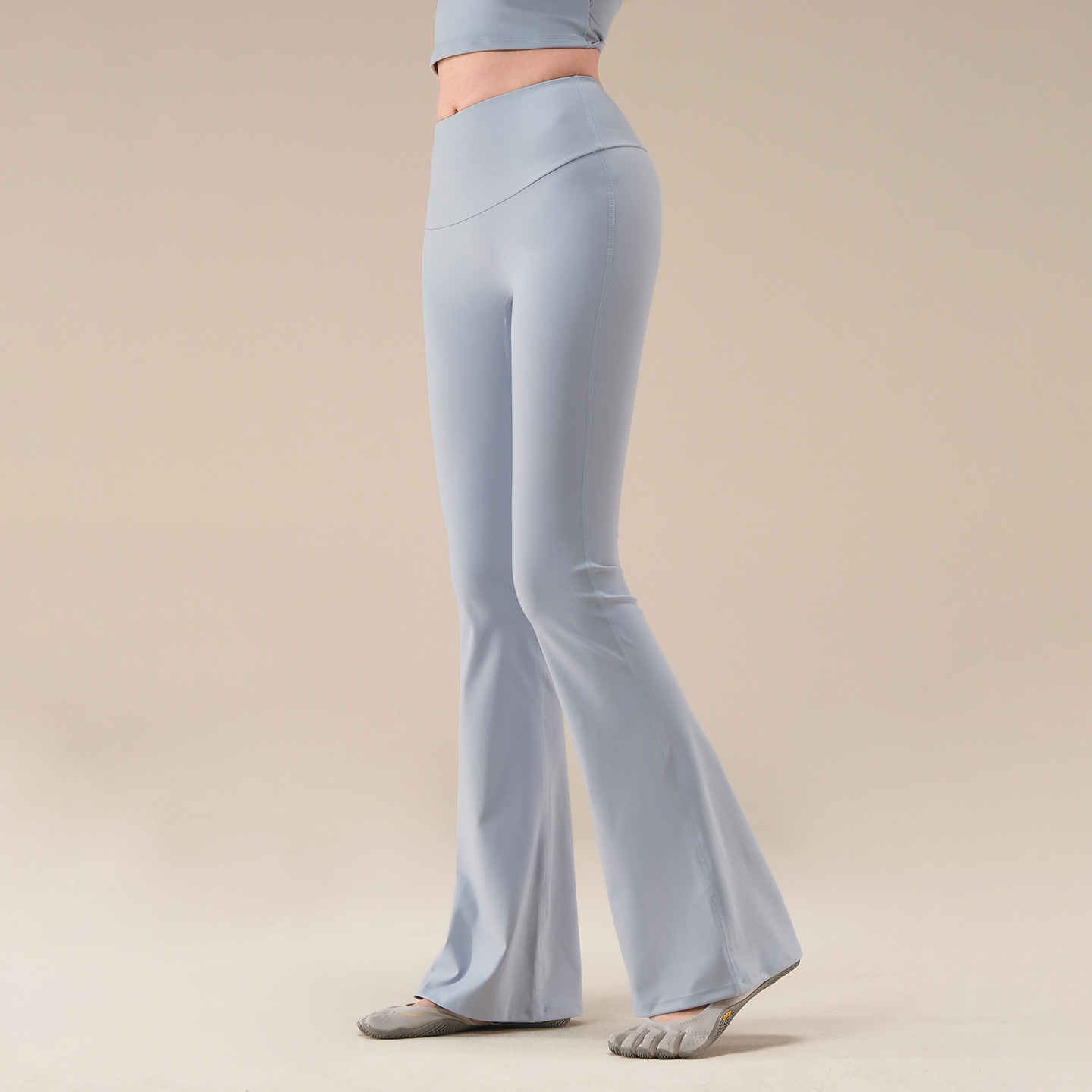 秋季高腰顯瘦無尷尬線訓練微喇褲