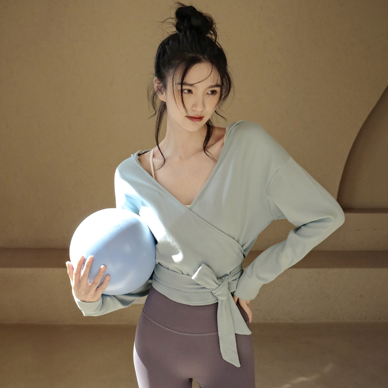 寛鬆連帽綁帶時尚瑜伽外套