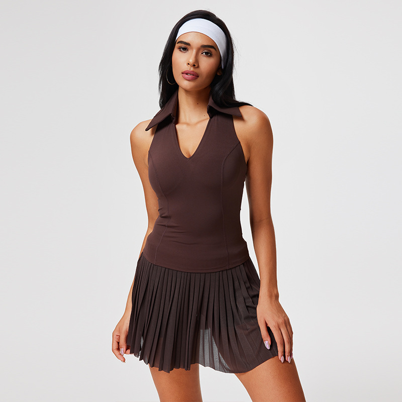 休閒短裙背心跑步健身瑜伽網球服套裝