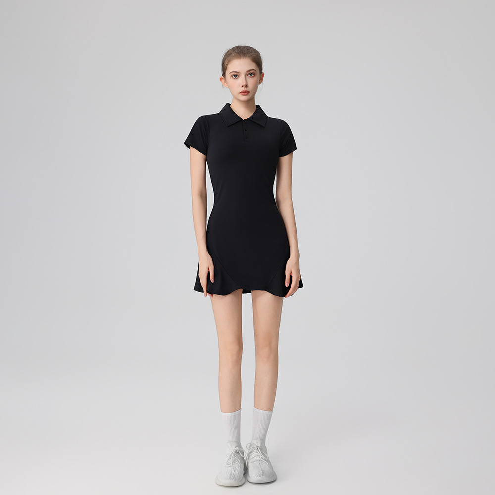 修身POLO領高爾夫運動連衣裙