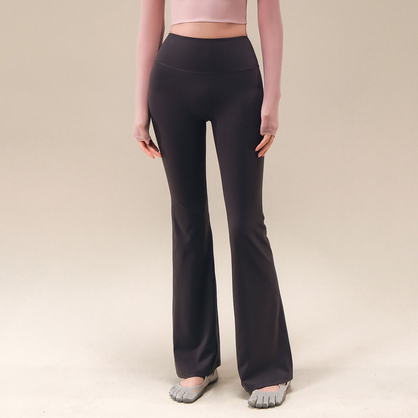 新款專業跑步運動高腰健身訓練喇叭褲